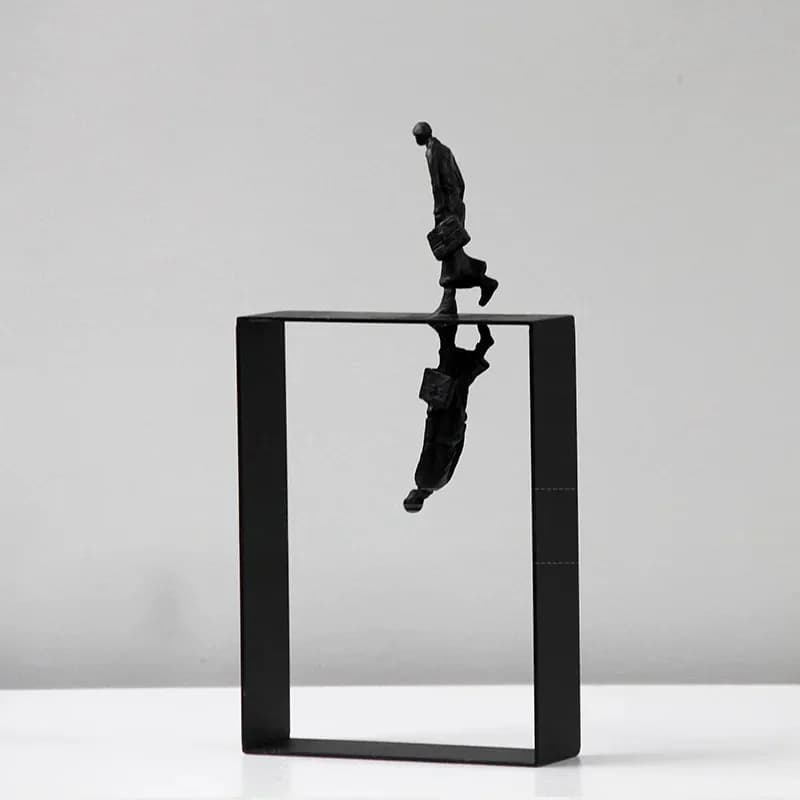 Décoration en métal, minimalisme, sculpture abstraite réfléchissante, décoration de bureau et de maison, sculpture, modèle miniature