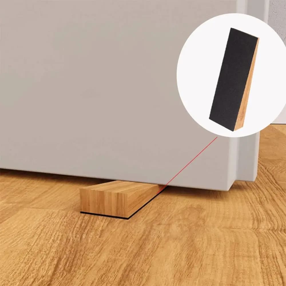 Butée de porte en bois, résistante à l'usure, sans perçage, absorbant les chocs, antidérapante, protection des murs, sols et meubles