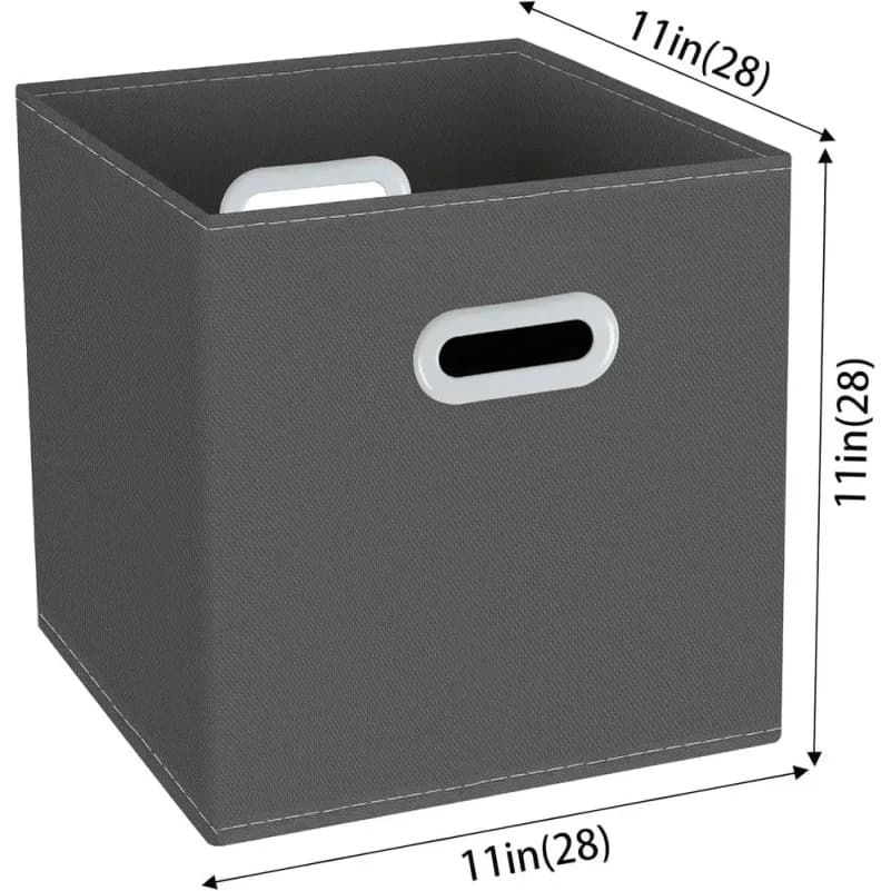 Bacs de rangement cubes, organisateur en tissu avec poignée, bacs cubes pliables ou rangements en tissu, 11x11x11, lot de 3, gris