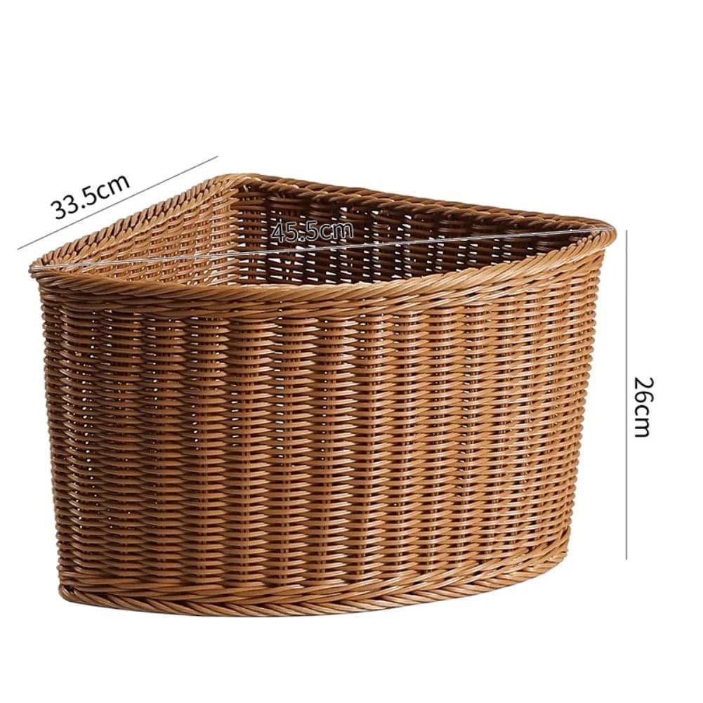 Panier de rangement d'angle pour vêtements et articles quotidiens, à forme circulaire pour optimiser l'organisation spatiale