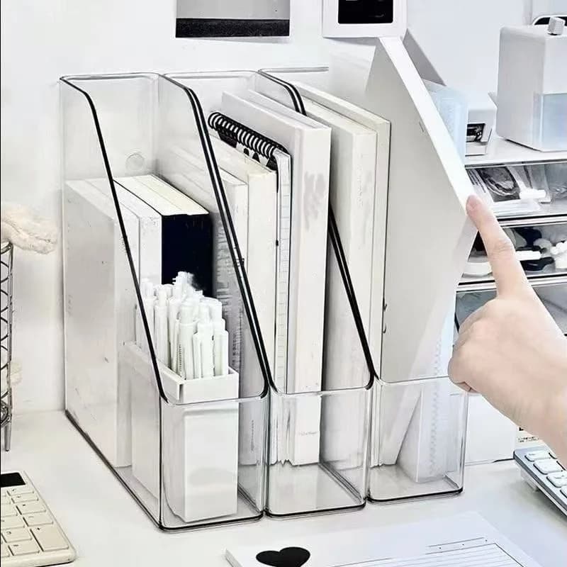 Boîte de rangement de bureau, 2 pièces, étagère de bureau, support de rangement pour fichiers et livres pour étudiants