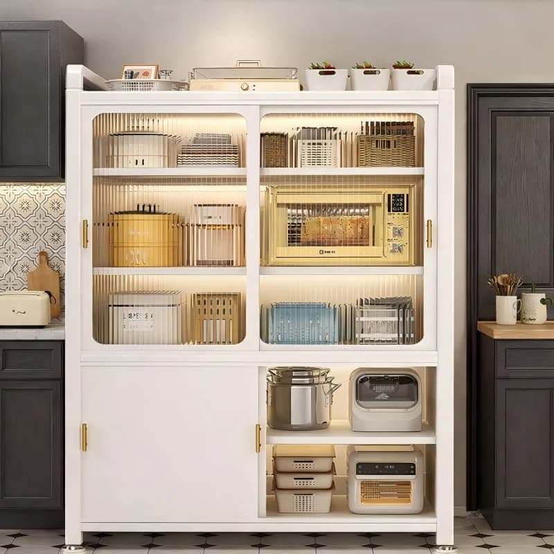 Armoire de cuisine en métal moderne, armoire de rangement en acier réglable pour la maison, meuble en acier durable de grande capacité