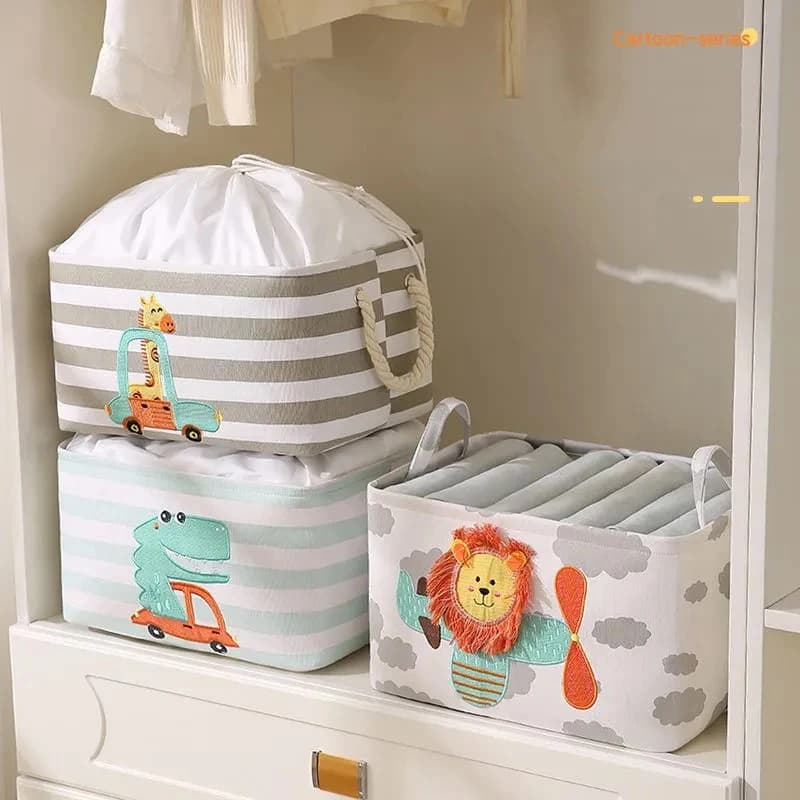 Mir de rangement pliant pour linge de maison, armoire en tissu, bureau, chambre à coucher, Cisco, jouets, panier à linge avec poignée