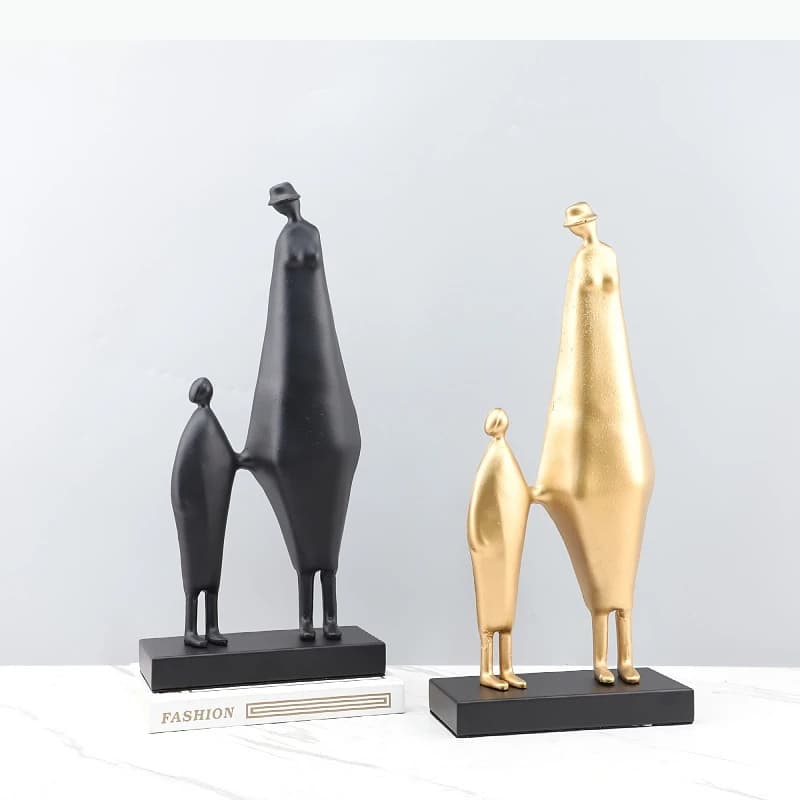 Sculpture de figurines métalliques en forme de mains entrelacées, ornements de personnages, statue humaine abstraite, artisanat de décoration intérieure, figurines miniatures