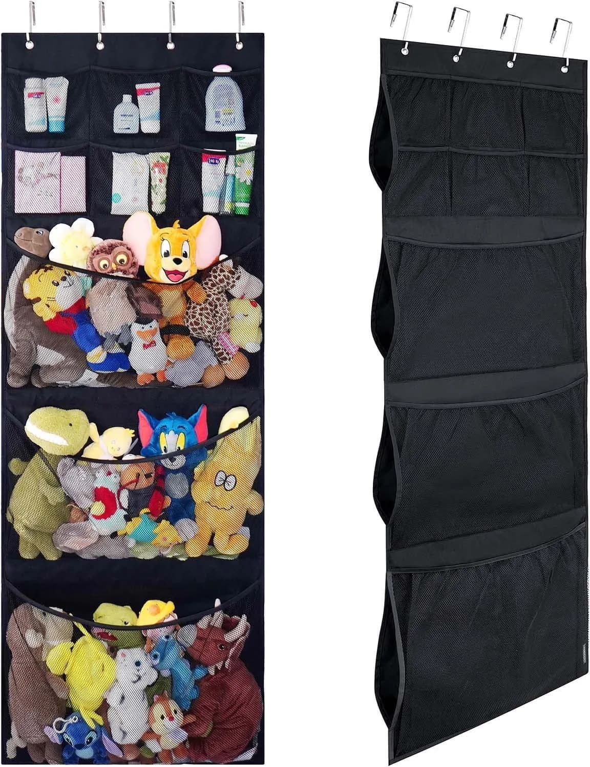 Sac de rangement suspendu pour portes, organisateur pour peluches, jouets pour bébés, filet de rangement suspendu pour jouets en peluche/hamac