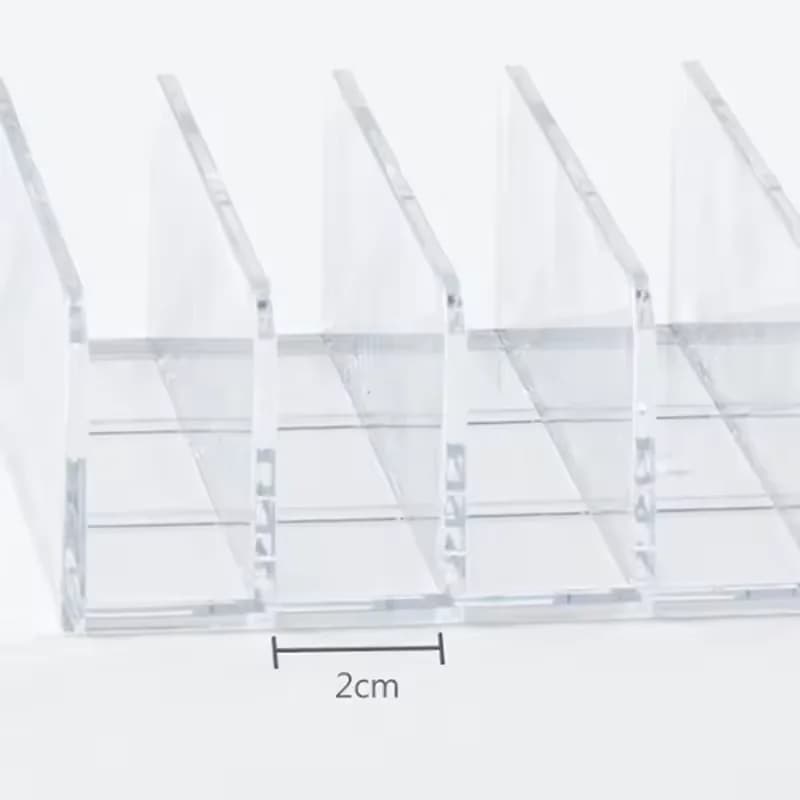 Boîte de rangement pour maquillage, étagère transparente à 7 compartiments, présentoir multi-cellules pour cosmétiques, fard à joues, fard à paupières, durable et peu encombrant