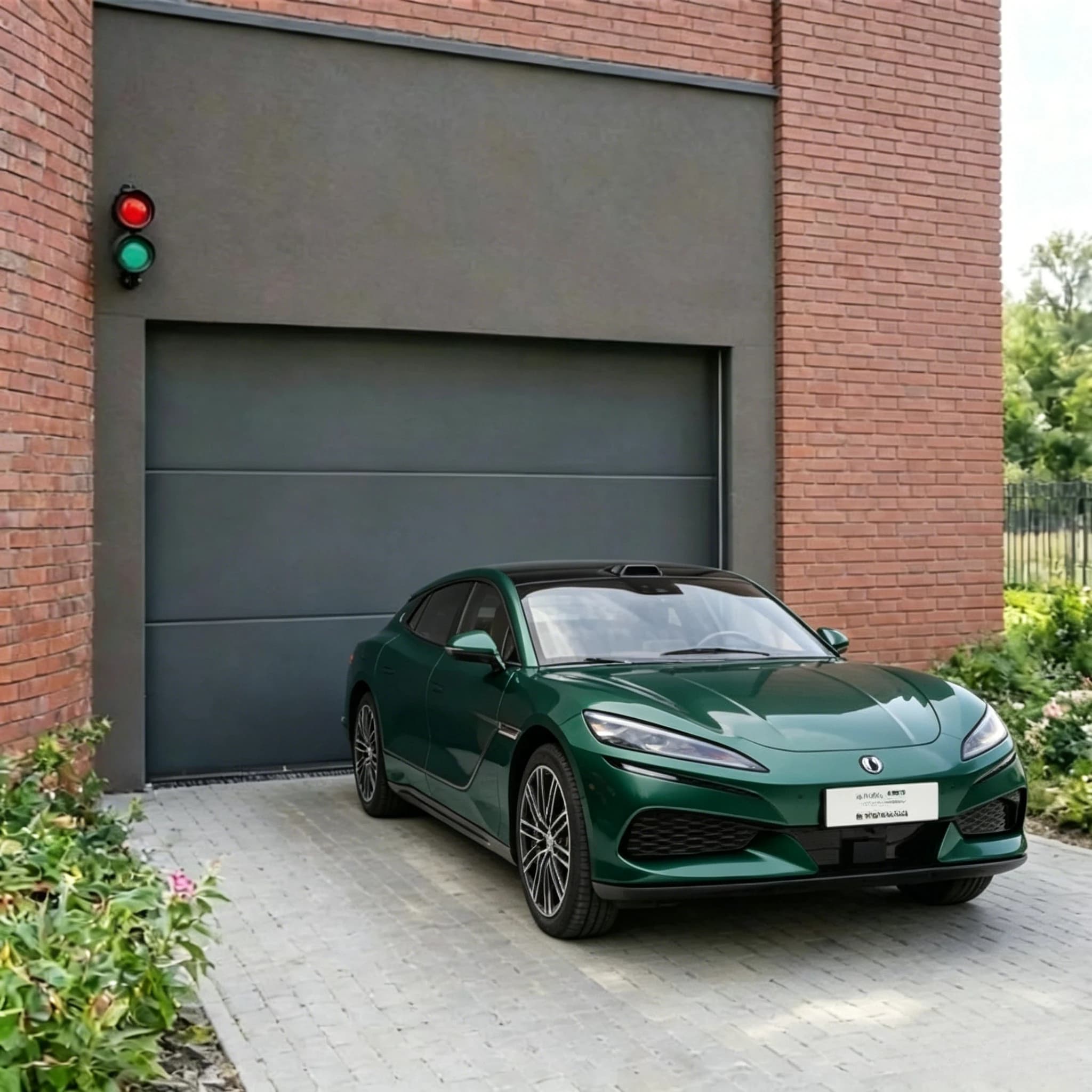 Porte de garage électrique en aluminium robuste, coupe-vent, anti-pluie, anti-rouille, durable, pour cour intérieure, avec ouverture automatique