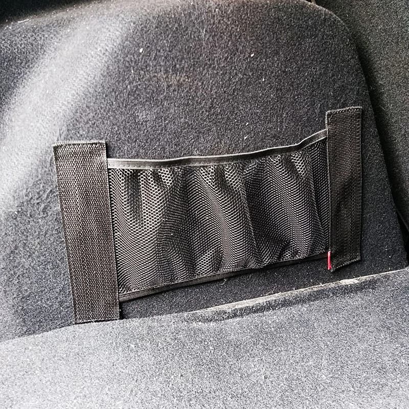 Filet de rangement pour siège arrière de voiture, filet à ficelle élastique, sac de rangement en maille universel, autocollant magique, organisateur de coffre de voiture, accessoires