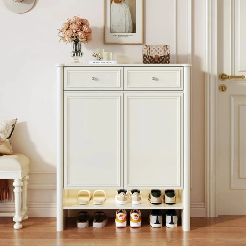 Meubles de rangement de luxe blancs pour chaussures, design fin et peu encombrant, pour entrée, petit meuble moderne Zapatero Organizador pour couloir