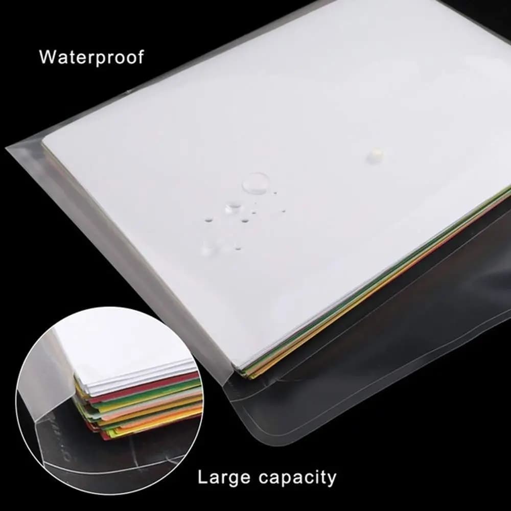 Sac d'enveloppe de bureau, rangement du papier, dossiers en plastique A5/A4, porte-fichiers A5/A4, sac de fichiers Transparent