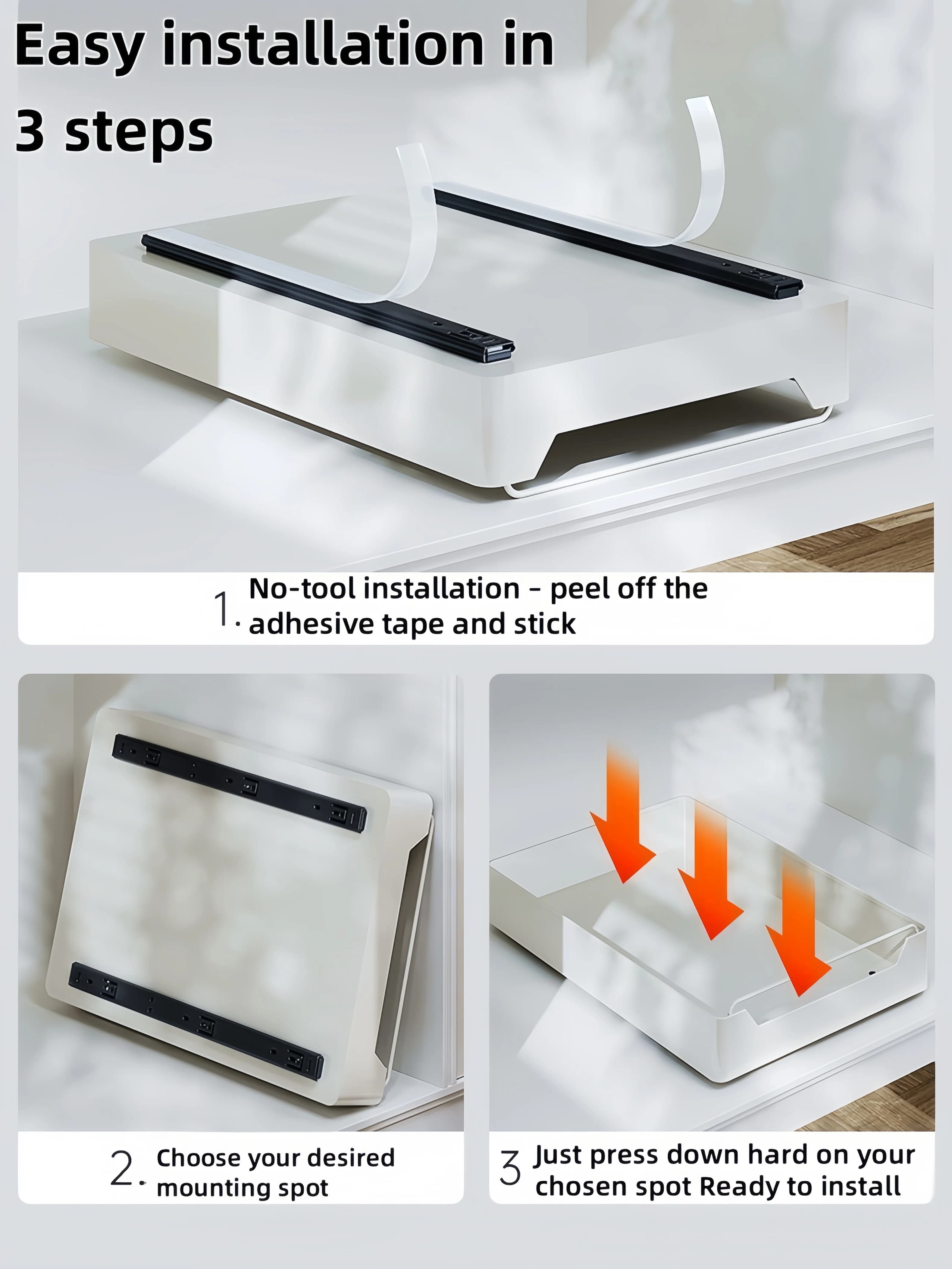 GENGSHENG Support de rangement de cuisine avec rails coulissants, plateau de rangement pour tiroir de cuisine extractible, organisateur d'armoires, étagère de rangement pour boîte à épices