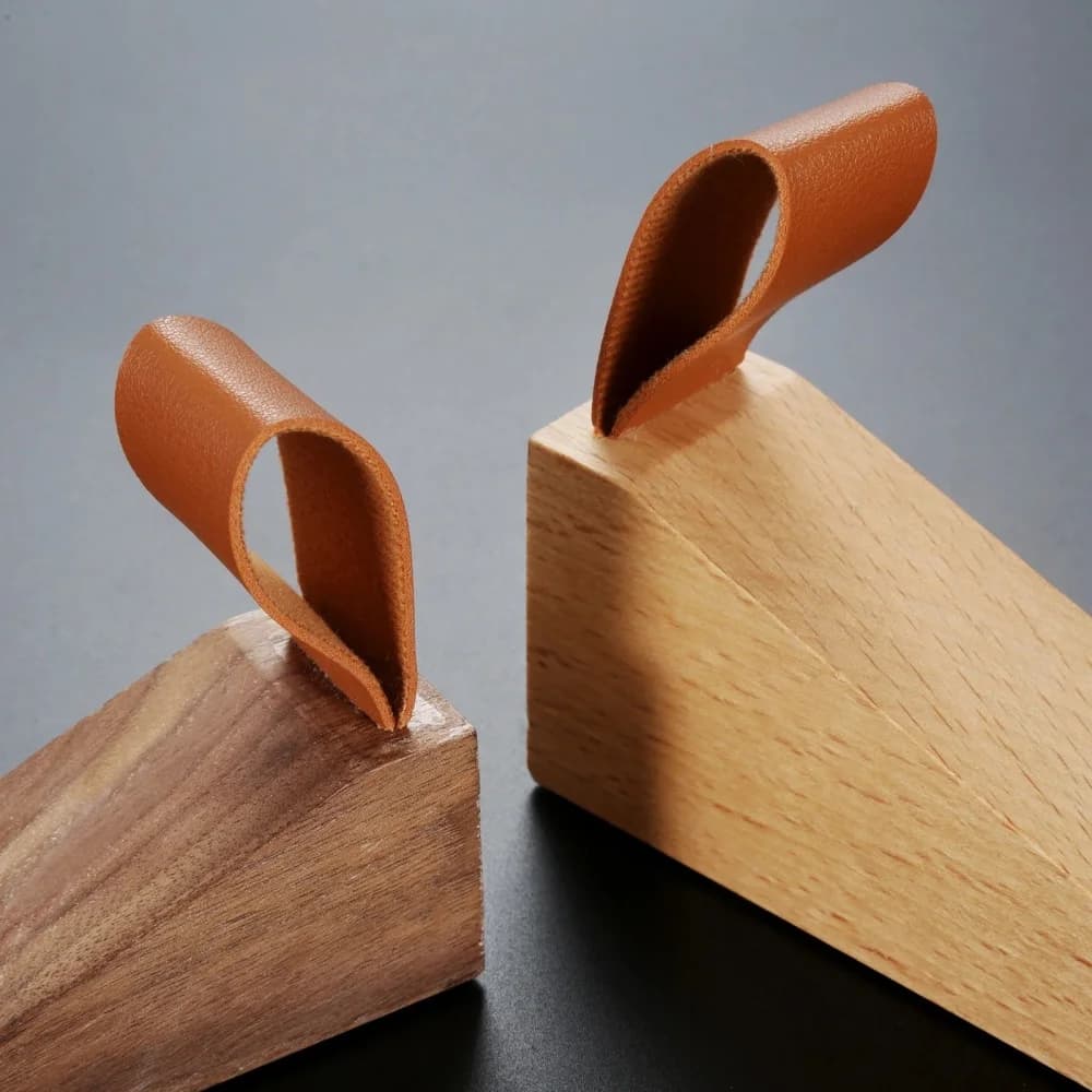 1/2 pièces Cale de porte en bois massif antidérapante et anti-collision durable pour la protection de la maison, du bureau et du couloir
