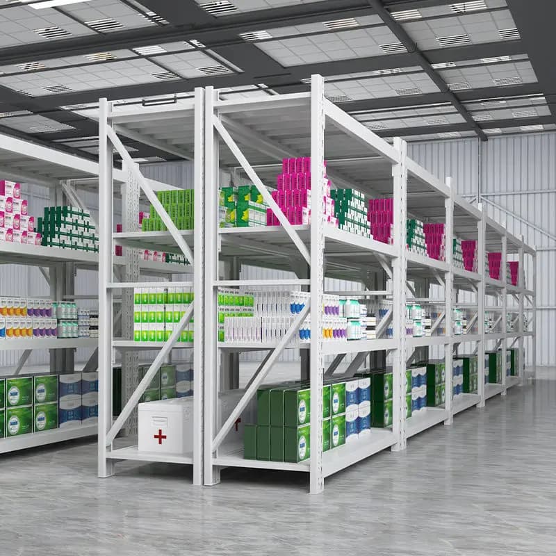 Étagères de rangement pour garage, rayonnage d'entrepôt en acier laminé à froid, rayonnage à poutres en acier à grande portée, unité d'étagères réglable