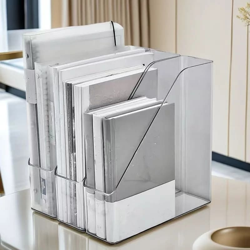 Boîte de rangement de bureau, 2 pièces, étagère de bureau, support de rangement pour fichiers et livres pour étudiants
