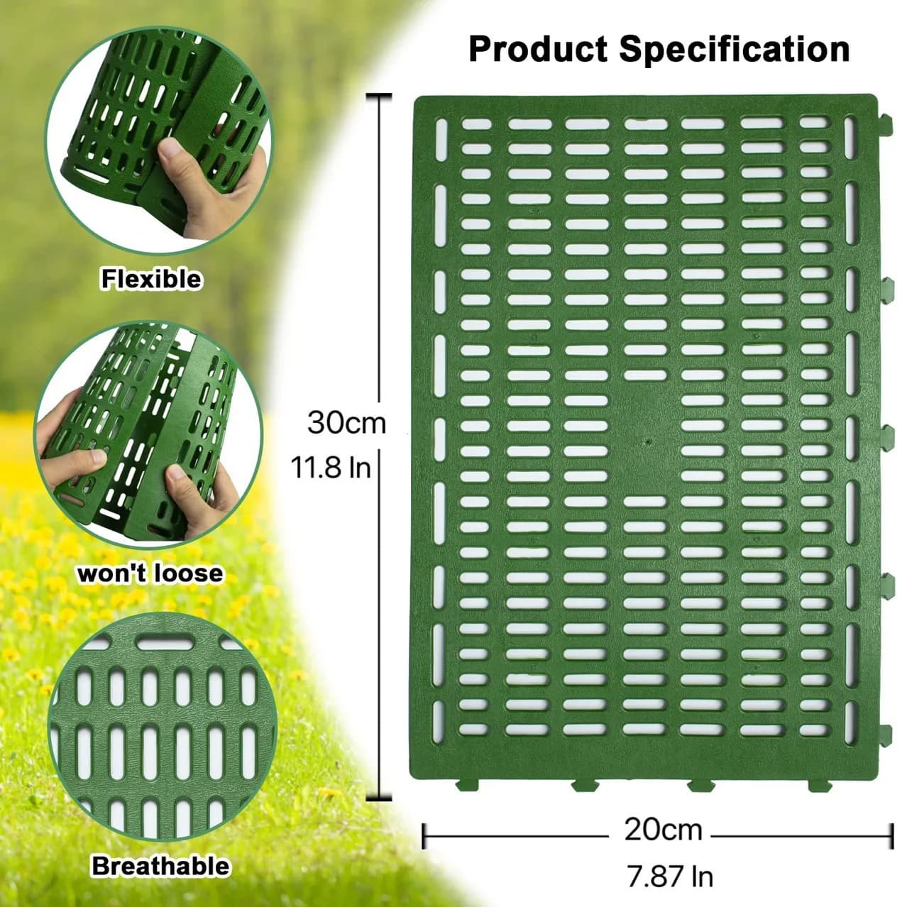 Protecteur de tronc d'arbre en plastique, flexible, réglable et respirant, pour jeunes arbres contre les rongeurs, les lapins et les tondeuses de jardin