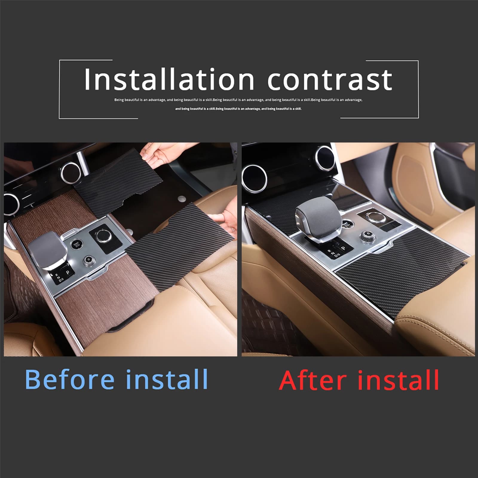 Pour Land Rover Range Rover Vogue L460 2023+ - Cadre de décoration intérieure de voiture en fibre de carbone ABS, autocollants décoratifs, accessoires