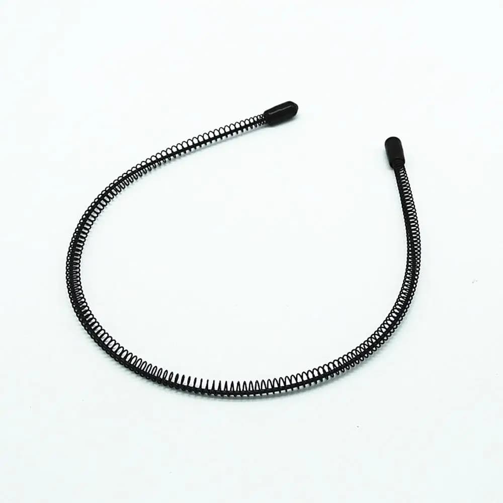 Bandeau ondulé en métal noir pour hommes et femmes, cerceaux de tête, couvre-chef, bandeaux de Sport, support de frange, accessoires pour cheveux