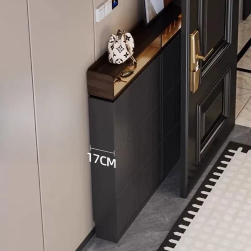 Meuble à chaussures fin en bois fermé pour entrée de salon, couloir, hôtel - Organisateur de chaussures - Mobilier de maison