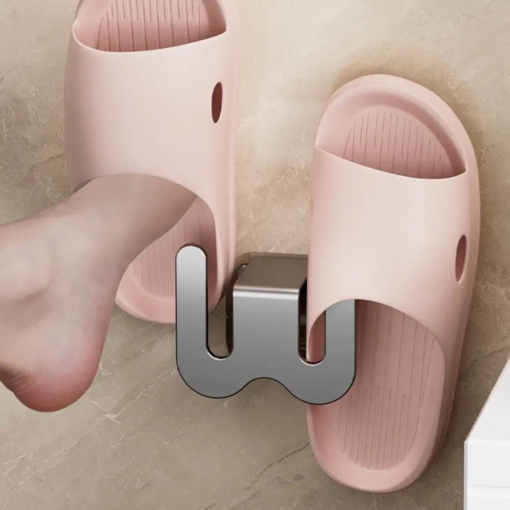 Support mural de rangement pour chaussures, gain de place, pour salle de bain, sans perçage, étanche, pour sandales, crochet de séchage pour chaussures