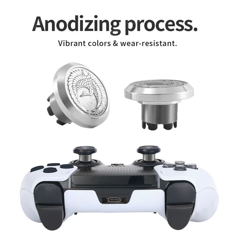Capuchon de joystick métallique 2167FC pour manette PS5 Edge Elite, antidérapant et à motifs variés