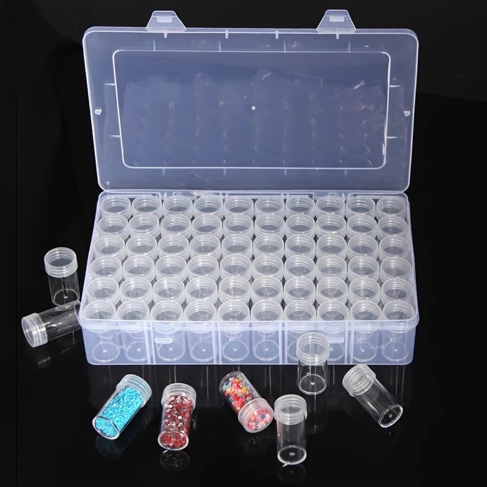 Boîtes de rangement pour peinture diamantée (24/30/60 bouteilles), incluant des autocollants numérotés, des autocollants d'étiquetage, des outils d'organisation et de rangement DIY.