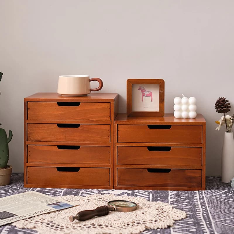 Tiroirs de rangement en bois, tiroirs d'organisation de bureau, armoire de rangement de cosmétiques de chambre à coucher, cloison de bijoux, organisateur de tiroir, décoration de maison