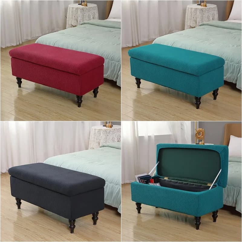 Polar Smile-Housses de repose-pieds pliables, housse rectangulaire, protection de meubles, canapé, tabouret de banc, rangement