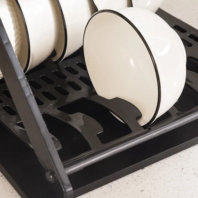 Rangement de vaisselle de cuisine en acier inoxydable, cloison de bureau à deux couches, grande capacité, simple perfect, égouttoir T1