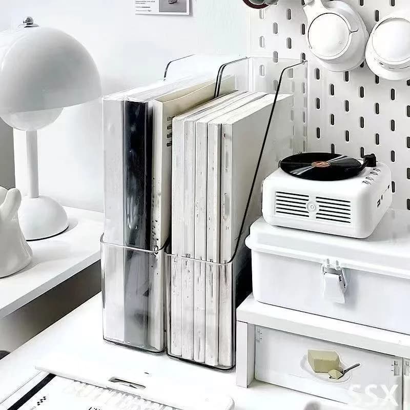 Boîte de rangement de bureau, 2 pièces, étagère de bureau, support de rangement pour fichiers et livres pour étudiants