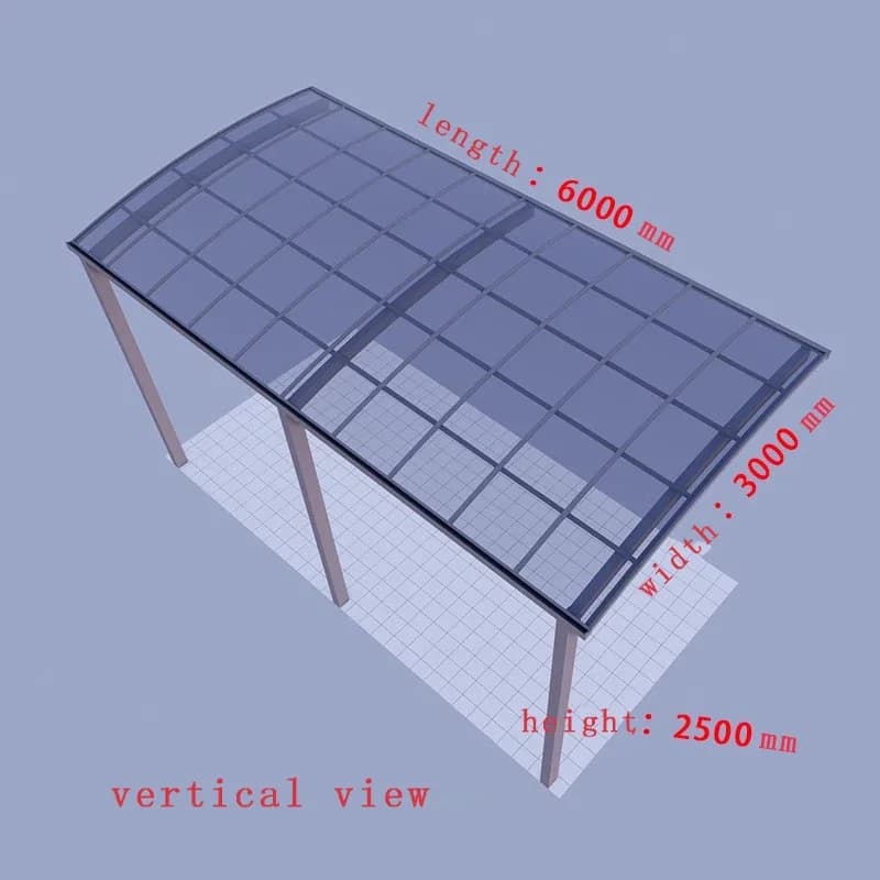 Abri de voiture extérieur en aluminium pour jardin, garage métallique pour voiture, abri de voiture extérieur 3x6 pour stationnement