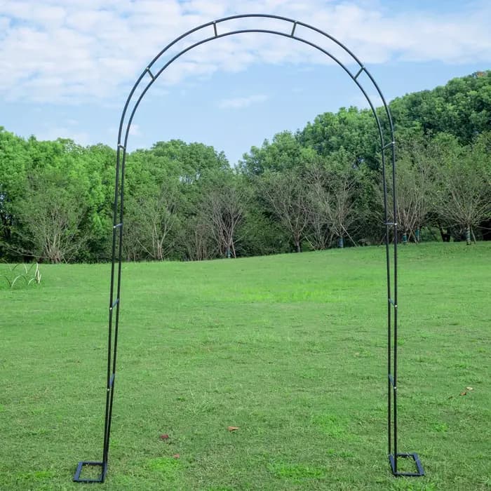 En treillis d'arc de jardin en métal à assembler élevé, 2 tailles, tonnelle de jardin pour plante gr