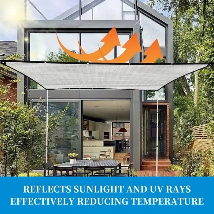 Voile d'ombrage en aluminium épaissi avec bords renforcés et œillets, résistant à la chaleur pour carport, véranda, protection UV extérieure