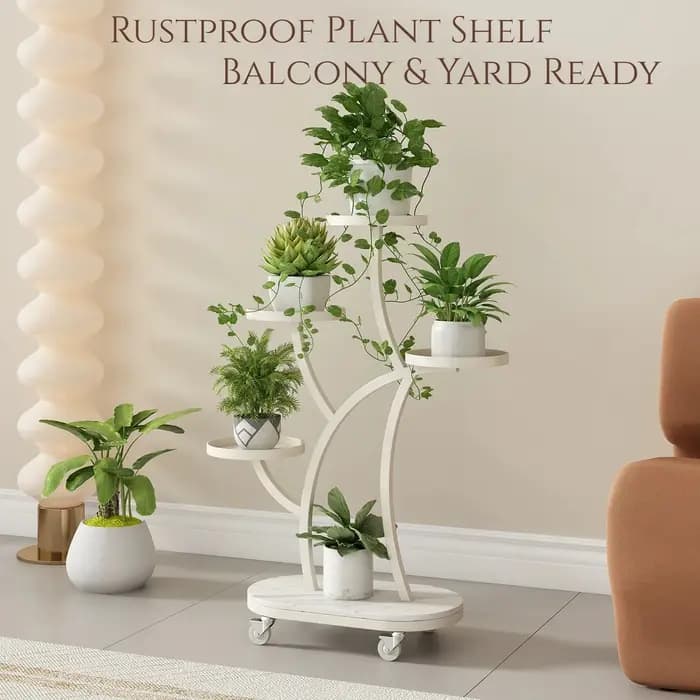 Étagère d'angle blanche en métal pour serre, support vertical à plusieurs niveaux pour fleurs, présentoir extérieur, mobilier de jardin pour patio