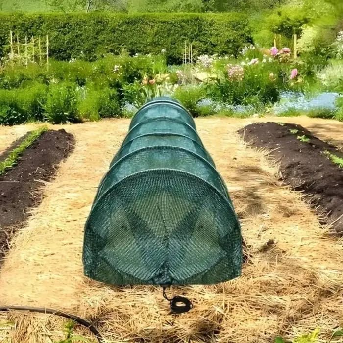 Serre tunnel pliable verte avec armature métallique et filet de protection pour plantes, protection UV, tunnel de jardin portable