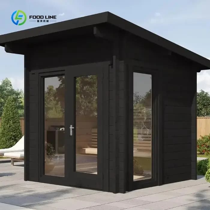 Cabine de sauna extérieure en bois au design moderne pour 6 personnes