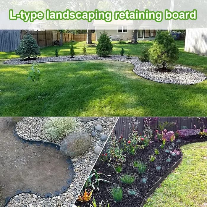 Bordure de paysage de 10M, sans creuser avec 30 pointes, bobine de bordure de paysage robuste sans digne pour parterre de fleurs de jardin, chaussée