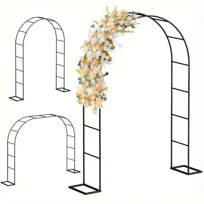 En treillis d'arc de jardin en métal à assembler élevé, 2 tailles, tonnelle de jardin pour plante grimpante de fête de mariage, extérieur et intérieur