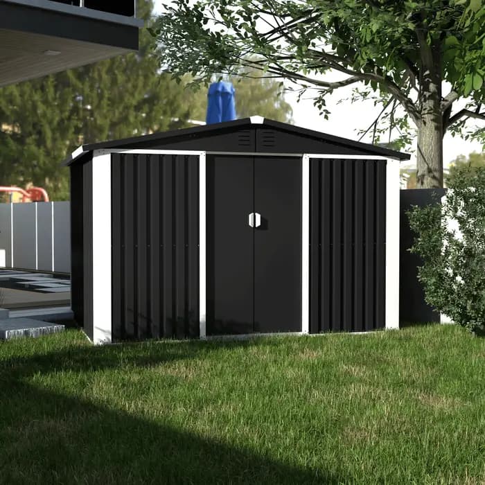 Abri de jardin pour le rangement extérieur, abri de stockage, maison de rangement en acier galvanisé, imperméable, antirouille, anti-rongeurs