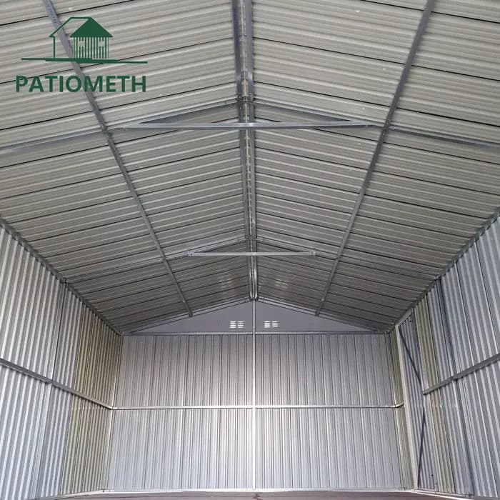 Abri de garage métallique robuste 12x20 pieds avec portes doubles latérales en acier pour le stockage de véhicules et d'équipements