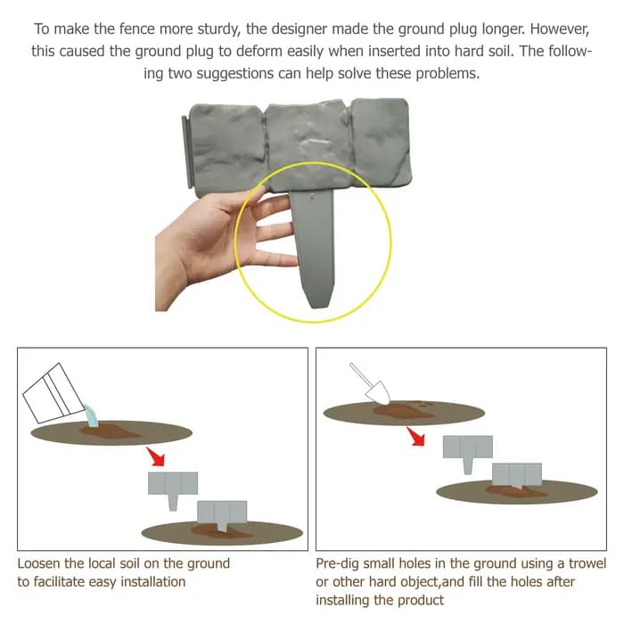 10/20 pièces Bordures de jardin paysagères sans creusement, Bordures de pelouse pour aménagement paysager, Clôture en plastique pour pelouse, Clôture imitation pierre