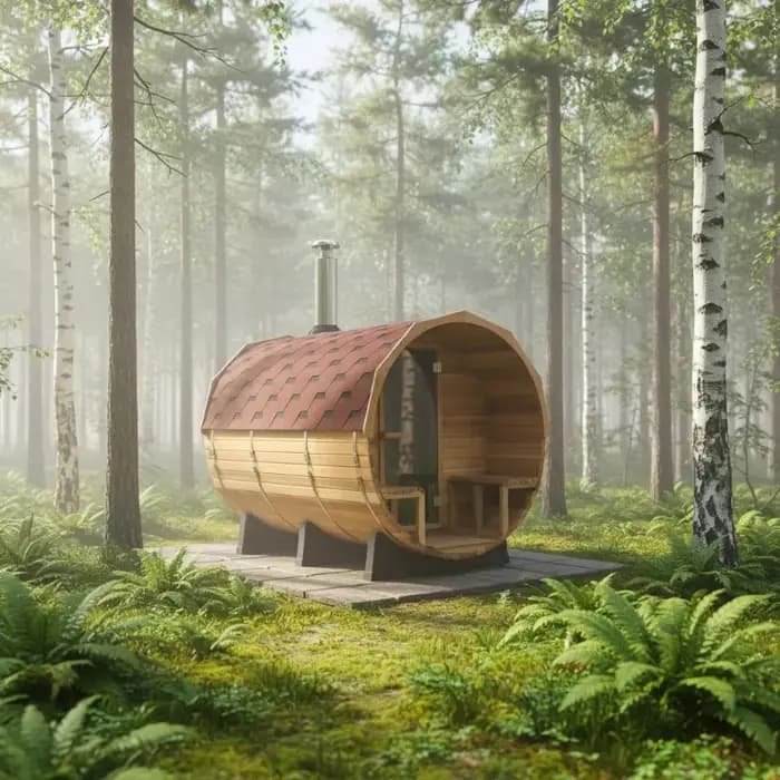 Sauna extérieur personnalisé pour 4 à 8 personnes, en bois de cèdre Hemlock, vue panoramique, poêle
