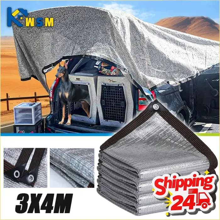Voile d'ombrage en aluminium épaissi avec bords renforcés et œillets, résistant à la chaleur pour carport, véranda, protection UV extérieure