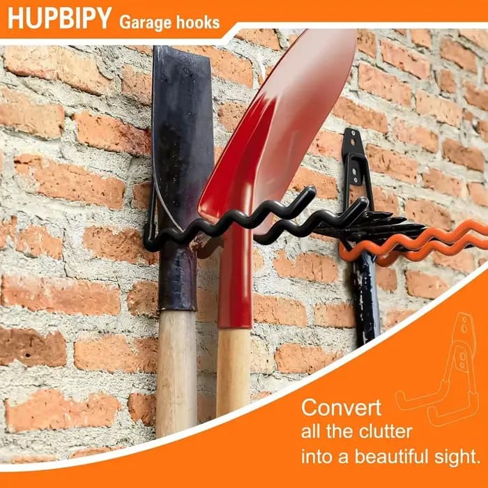 Crochets utilitaires pour garage, organisateur d'outils de jardin pour garage, crochets utilitaires suspendus pour montage mural, organisateur de rangement d'outils robuste