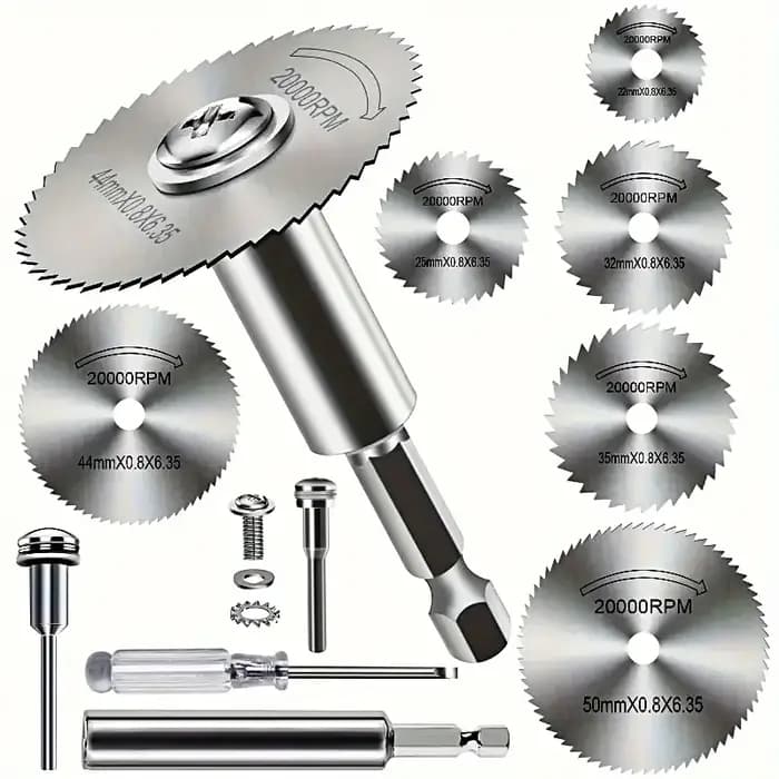 Lames de scie en acier rapide 10 pièces, tige hexagonale universelle de 1/4 "pour meuleuses, disques