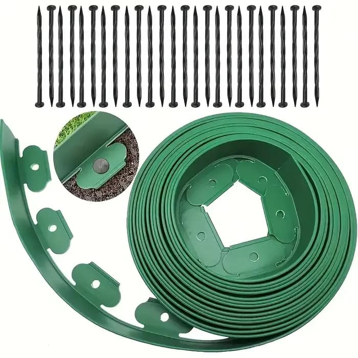 Bordure de pelouse en forme de L de 10M, bordure de paysage robuste pour séparation de gravier d'herbe, retenue de bord de chaussée, barrière de jardin DIY